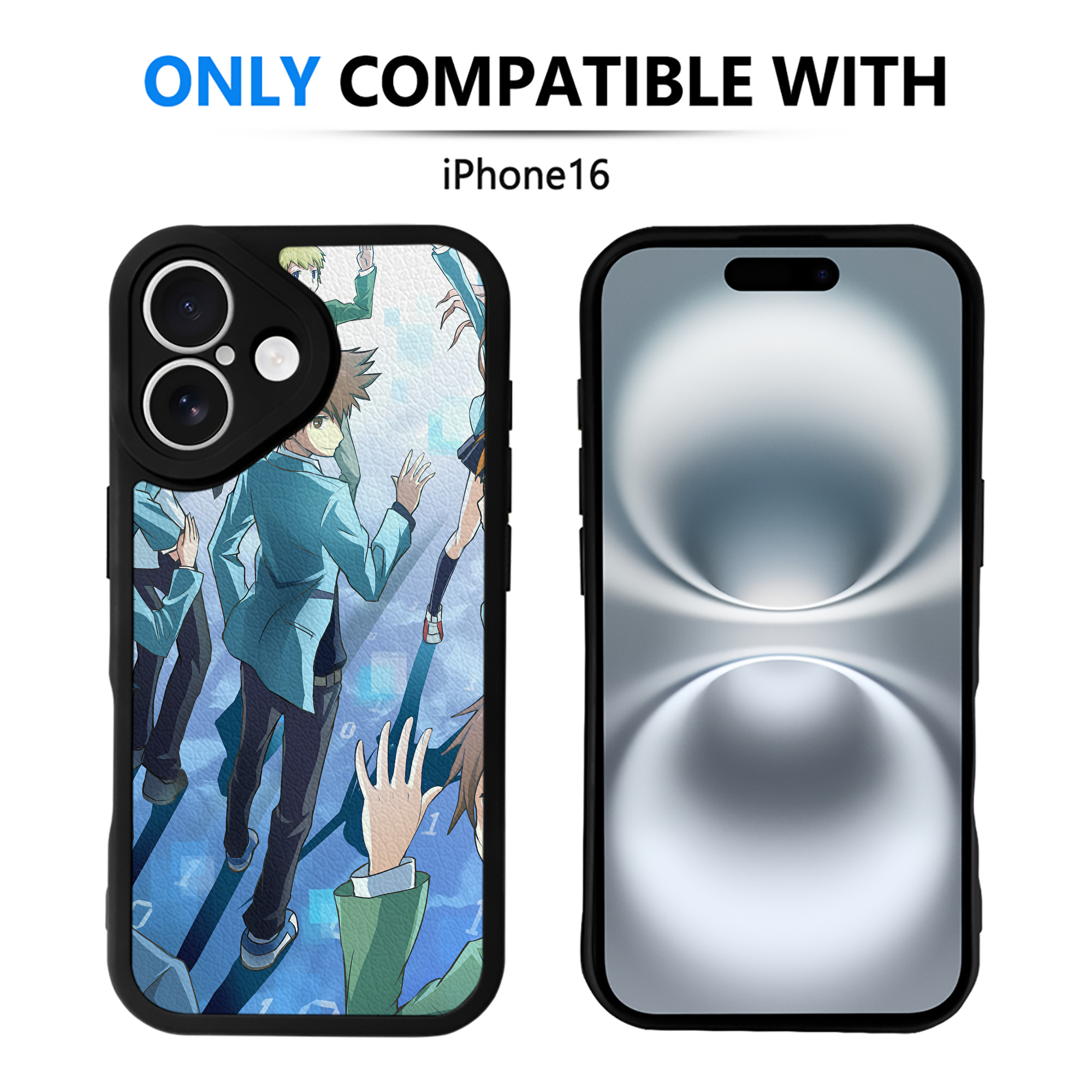 （画像用） Digimon デジタルモンスター/デジモン 【iPhone 16シリーズ対応】シリコンスマホケース（レザー調） 材質：シリコン